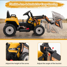Load image into Gallery viewer, New 2025 Upgraded 12V Kids Ride On Car 1 Seater Excavator With Adjustable Arm & Bucket | Music | Push To Start | Remote