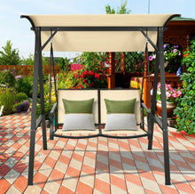 Load image into Gallery viewer, Super Elegant 2 Person Patio Swing With Weather Resistant Glider | Adjustable Canopy