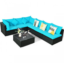 Load image into Gallery viewer, Very Relaxing 7 Piece Patio Furniture Sectional Wicker Sofa Set With Tempered Glass Top