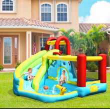 Load image into Gallery viewer, Super Fun 6-in-1 Inflatable Bouncy House Upgraded With Climbing Wall | Basketball Hoop | With 480W Blower | Carry Bag | Hose Kit | Repair Kit | Water Park