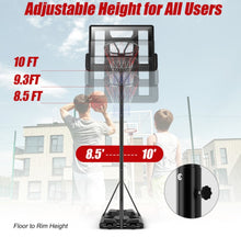 Load image into Gallery viewer, Super Cool Shatterproof Backboard Basketball Net Hoop With (2) Nets | Height Adjustable | Heavy Duty | Indoor | Outdoor | Easy Set Up | Sturdy Base