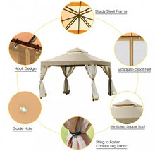 Load image into Gallery viewer, Heavy Duty Beautiful Outdoor 2-Tier 10x10 FT Screw-Free Structure Patio Shelter Gazebo Canopy | For Gatherings, BBQ, Pool, Etc | Waterproof | Easy Assembly