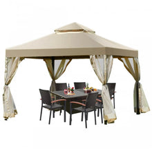 Load image into Gallery viewer, Heavy Duty Beautiful Outdoor 2-Tier 10x10 FT Screw-Free Structure Patio Shelter Gazebo Canopy | For Gatherings, BBQ, Pool, Etc | Waterproof | Easy Assembly