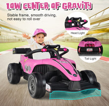 Load image into Gallery viewer, 2025 New 12V Formula 1 Style Racing Ride On Car 1 Seater Upgraded | Lights | Horn | Music | USB Ready | Rear Shocks | Big Seat | Seatbelt | Remote