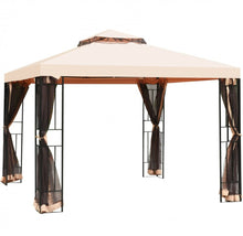 Load image into Gallery viewer, Very Elegant 10x10ft 2-Tier Vented Metal Gazebo Canopy With Mosquito Netting For Patio | Heavy Duty | Dual Roof