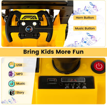 Load image into Gallery viewer, 2025 Heavy Duty 12V Kids 1 Seater Ride On Construction Tractor With Electric Adjustable Easy To Use Bucket , Push To Start, Horn, Music