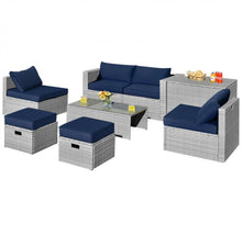 Load image into Gallery viewer, Elegant 8 Piece Patio Furniture Rattan Set With Storage Waterproof Cover & Cushions