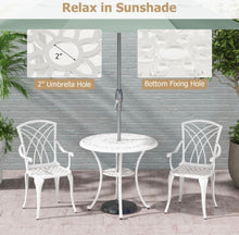 Load image into Gallery viewer, Heavy Duty Gorgeous 2025 Patio Bistro 5-Piece Table Chair Set With Umbrella Hole, Aluminum Frame | Rustproof | Lightweight | Bottom Storage Shelf