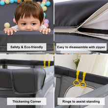 Load image into Gallery viewer, Awesome Baby Playpen, 200 x 180 cm Extra Large Playyard, Reliable Kids Activity Center W Anti-Slip Suckers & Super Soft Breathable Mesh for Babies, Toddlers (Dark Grey)