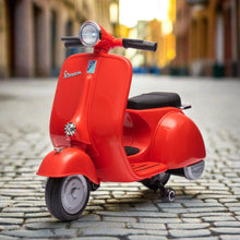 Load image into Gallery viewer, Super Cool Elegant 2025 Vespa Kids Ride On Car Motorcycle Vespa 1 Seater Scooter 12V | Music | USB Ready | LED Lights