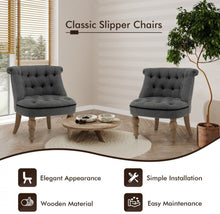 Load image into Gallery viewer, Heavy Duty Gorgeous Comfortable Modern Set Of 2 Upholstered Armless Classic Slipper Chairs | Beechwood Legs | Easy Install | Each Chair Holds 330lbs