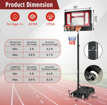 Load image into Gallery viewer, Super Fun Portable Adjustable Height Basketball Net Hoop With Wheels | 4.3ft-8.2ft | Indoor | Outdoor