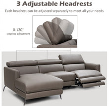 Load image into Gallery viewer, Heavy Duty Elegant Comfortable Leather Air Power Reclining Sectional Sofa Couch With Adjustable Headrests | Electric Recliner | Modern