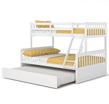 Load image into Gallery viewer, Very Cool Modern & Elegant Twin Over Convertible Bunk Bed With Twin Trundle | Guard Rails | Ladder | Rolling Wheels