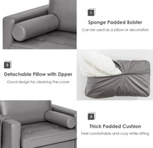 Load image into Gallery viewer, Elegant Modern Accent Chair Couch With Bolster And Side Storage Pocket | Thick Cushions | Heavy Duty Holds 660lbs | Suede Or Leather Or Lint Fabric