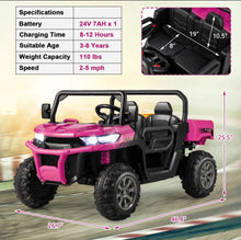 Load image into Gallery viewer, 2025 Upgraded 24V Dump Truck Kids Ride On Car | Up To 8-10KPH | 2 Seater | Switch For Dump Bed | Open Tailgate | Music | 2 Of 20000 RPM Motors | Remote