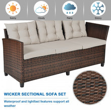 Load image into Gallery viewer, Elegant Comfortable Heavy Duty 3-Piece Hand-Woven Rattan, Wicker Outdoor Patio Sofa Furniture Set With Dining Table