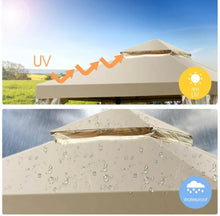 Load image into Gallery viewer, Heavy Duty Beautiful Outdoor 2-Tier 10x10 FT Screw-Free Structure Patio Shelter Gazebo Canopy | For Gatherings, BBQ, Pool, Etc | Waterproof | Easy Assembly