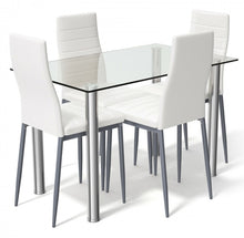 Load image into Gallery viewer, Elegant Durable 5-Piece Dining Set With 4 PVC Heavy Duty Leather Chairs | Soft Cushions | Easy Assembly