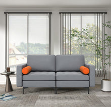 Load image into Gallery viewer, Heavy Duty Very Comfortable 2 Seater Modern Love-seat Sofa Couch With 2 Bolsters, Side Storage Pocket | Holds 1320lbs | Thick Cushions