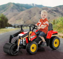 Load image into Gallery viewer, Super Cool 12V Kids Ride On Car Road Asphalt Roller | USB Compatible | LED Lights | Raisable Roller | Heavy Duty Seat, Tires | Remote