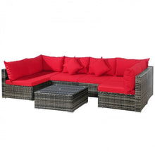 Load image into Gallery viewer, Super Elegant & Relaxing 7 Piece Patio Furniture Rattan Set With Sectional Sofa | Cushions