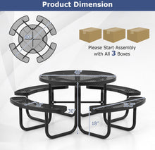 Load image into Gallery viewer, Heavy Duty 8-Person Outdoor Dining Set Picnic Table, 45 Inch Patio Table & Bench | Rust, Water Resistant With Umbrella Hole