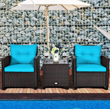 Load image into Gallery viewer, Super Relaxing 3-Piece Heavy Duty Rattan / Wicker Patio Furniture Set With Washable Cushions | Waterproof | 6 Colours
