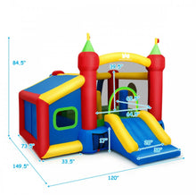 Load image into Gallery viewer, Super Fun 7-in-1 Giant Inflatable Bouncy House With Balls | 480W Blower | Slide | Ball Play Area | Jump Area | Basketball | Cool Play area | Big Entrance