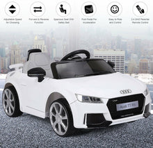 Load image into Gallery viewer, 2025 Licensed Audi TT RS Ride On Car Upgraded | 12V | 1 Seater | Music | Seat Belt | LED Lights | Remote