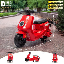 Load image into Gallery viewer, Super Cool 2025 Kids Electric Vespa Style Scooter Car, Upgraded 12V | 1 Seater Motorcycle | MP3 | Ages 2-8