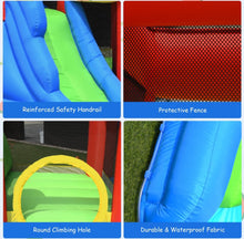 Load image into Gallery viewer, Super Cool & Fun 7-in-1 Inflatable Bouncy House Splash Pool | Water Slide | Jump Area | Climb Wall | Ball Shoot | Soccer | Water Cannon | W 740W Blower