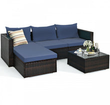 Load image into Gallery viewer, Super Relaxing 5 Pieces Patio Rattan Sectional Furniture Set With Cushions | Coffee Table