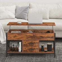 Load image into Gallery viewer, Luxurious Lift Top Coffee Table with 2 Drawers, Open Side Shelf, Hidden Compartment for Home, Living Room | Upgraded -Brown