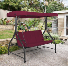 Load image into Gallery viewer, Super Elegant 3 Person Outdoor Patio Swing Hammock With Adjustable Tilt Canopy | 5 Colours | Soft Cushions | Heavy Duty | Holds 530lbs
