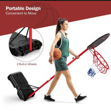 Load image into Gallery viewer, Black & Red Super Cool Portable Basketball Net Hoop With Wheels & Backboard | Adjustable Height | 5FT-7Ft | Heavy Duty | Sturdy Base
