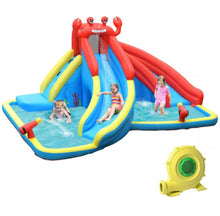 Load image into Gallery viewer, Super Cool,Fun Massive Crab Inflatable Bouncy Water Park House With 950w Blower | Water Cannon | 2 Water Slides | Tunnels | Climbing Wall | Water Cannon | Carry Bag