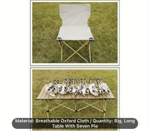 Load image into Gallery viewer, Heavy Duty Portable Foldable Table & Chair Set For Outdoors, Indoors, Patio Furniture, Picnic, Camping, Fishing, EggRoll Table, Travel Set, Seats 6