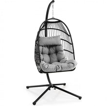 Load image into Gallery viewer, 2025 Heavy Duty Patio Hanging Egg Chair With Stand | Soft Cushion | Headrest Pillow | Waterproof Cover | Folding Basket | Water Resistant | Holds 330lbs