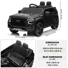 Load image into Gallery viewer, New 2025 Licensed 12V Chevrolet Tahoe Upgraded 1 Seater Ride On Car / SUV | Heavy Duty Tires | Comfy Seat | Remote