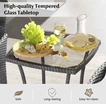 Load image into Gallery viewer, Elegant & Beautiful 3-Piece Patio Furniture Seat With Soft Cushions | Chairs | Tempered Glass Coffee Table | Conversation Sets | PE Rattan