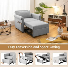 Load image into Gallery viewer, Heavy Duty Modern & Elegant 3-in-1 Pull-Out Convertible Adjustable Reclining Sofa Couch Bed | 6 Side Pockets | Smooth Wheels | High Quality Material