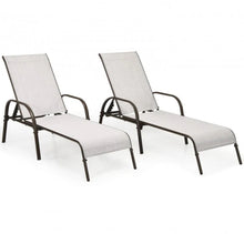 Load image into Gallery viewer, Elegant 2-Piece Outdoor Patio Lounge Chair Chaise Fabric | Adjustable Reclining Armrest | Heavy Duty