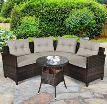 Load image into Gallery viewer, Very Comfortable 4 Piece Outdoor Patio Cushioned Rattan Furniture Sofa Set | Multipurpose | Heavy Duty Rattan | In 3 Colours