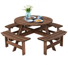 Load image into Gallery viewer, Super Cool Big 8 Seater Rustic Wood Design Patio Picnic Table Dining Seat Bench | Large Benches | Heavy Duty