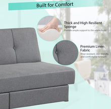 Load image into Gallery viewer, Heavy Duty Modern Built For Comfort Spacious 3 Seater | Convertible Sofa Couch Bed With 2 Large Drawers, 3 Adjustable Angles | Holds 530 lbs | 3 Settings