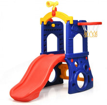 Load image into Gallery viewer, Super Cool Heavy Duty 6-in-1 Playground With Telescope | Slide | Basketball Hoop | Crawl Area | Steering Wheel | Climber | Loop