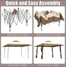 Load image into Gallery viewer, Heavy Duty 13ft By 13ft Beautiful Pop Up Gazebo Tent With Carry Bag For Patio, Garden, The Beach, Pool | Patio Canopy