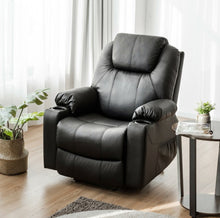 Load image into Gallery viewer, Heavy Duty Modern & Elegant Electric Power Lift Multifunction Electric Recliner With Massage Features | 2 Side Pockets | Cup Holders | Lumbar Heating | USB Charge Port