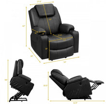 Load image into Gallery viewer, Heavy Duty Modern & Elegant Electric Power Lift Multifunction Electric Recliner With Massage Features | 2 Side Pockets | Cup Holders | Lumbar Heating | USB Charge Port